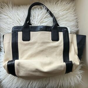 Chloe Black and Cream Tote Bag